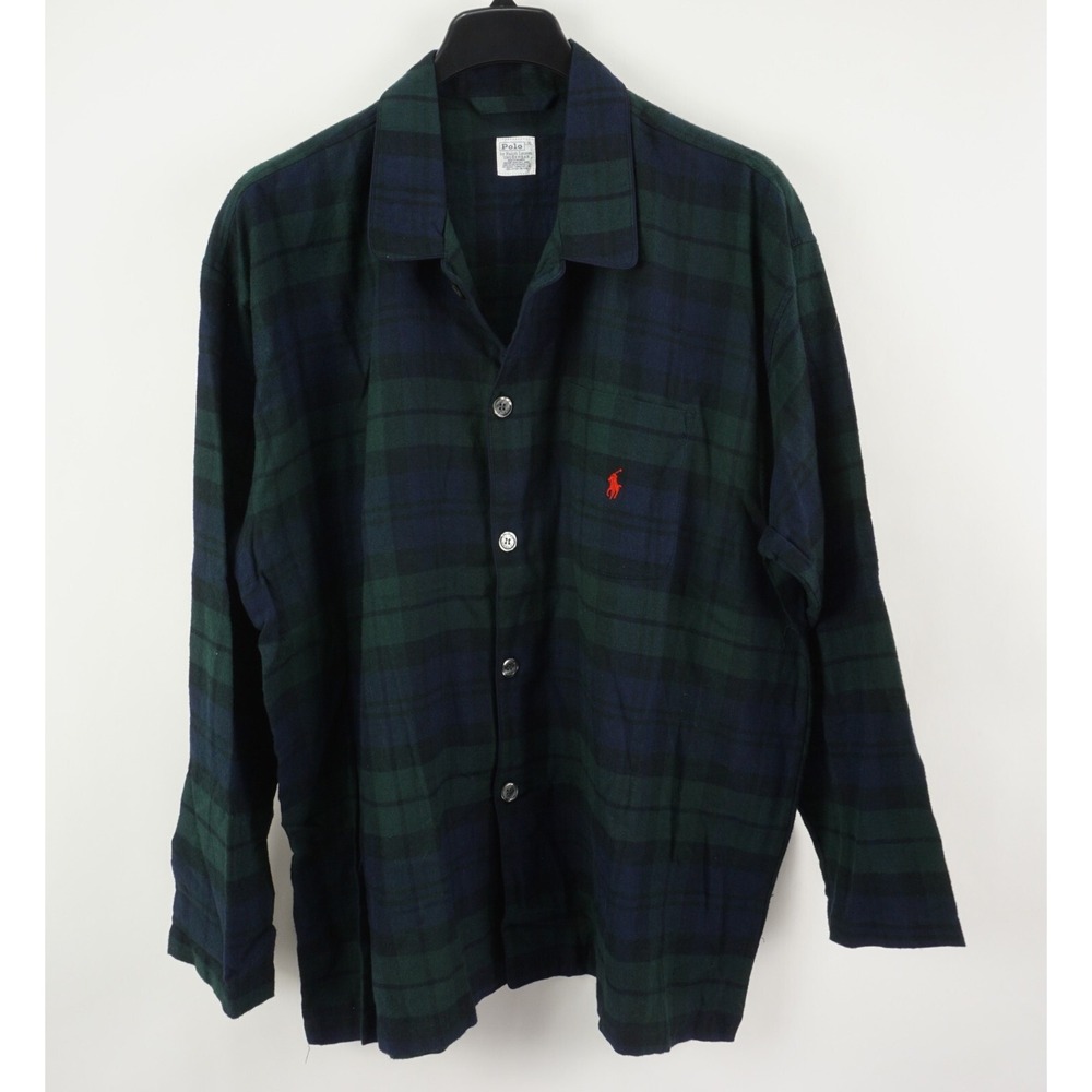 Vintage Polo Ralph Lauren Blackwatch Plaid Men's L / XL Flannel Sleep Shirt
